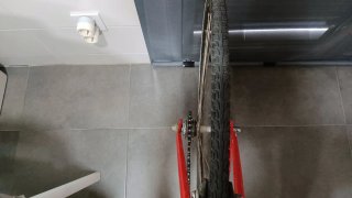 Bici Fixie Roja con componentes Shimano
