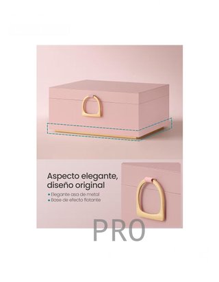 Joyero 2 Capas, Joyero con Asa, Bandeja Flexible