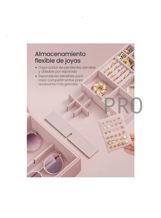 Joyero 2 Capas, Joyero con Asa, Bandeja Flexible