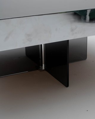 Mesa centro estilo François Monnet cristal y metal