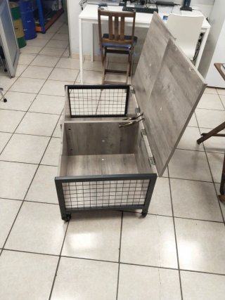 Mesa Centro Baúl Madera y Metal