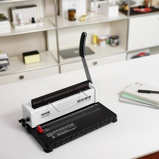 Macchina per rilegatura a spirale a bobina, produttore di libri manuale 34-fori, rilegatura 120 fogli, perforatrice regolabile 4,76 mm - 14,29 mm di spine di rilegatura...