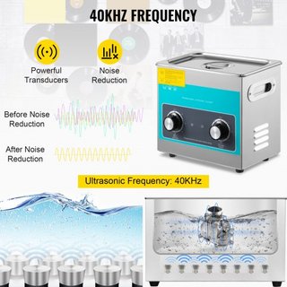 Limpiador Ultrasonido con Perilla 3L Máquina de Limpieza Ultrasonido 40kHz Limpiador Sónico con Control de Perilla Máquina Limpiadora Ultrasonido de Acero Inoxidable 304 con Calentador y Temporiza...