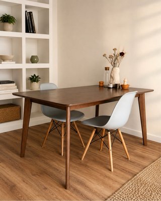 Mesa comedor MDF y madera de caucho, Sklum
