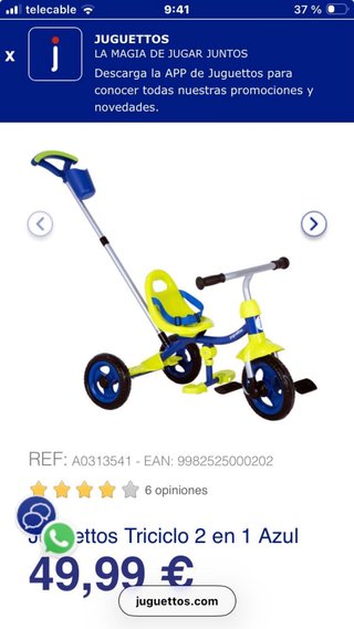 Triciclo Juguettos con manubrio