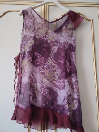 Casacca asimmetrica fantasia viola
