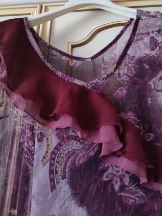 Casacca asimmetrica fantasia viola