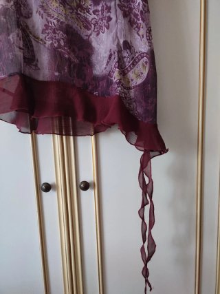 Casacca asimmetrica fantasia viola