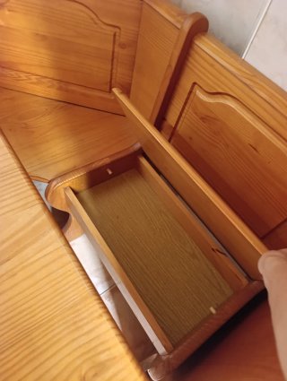 Mesa comedor madera pino con bancos
