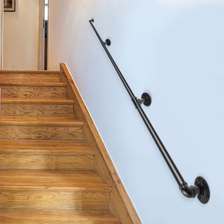 Passamani per Scale in Tubo, Passamani per Scale da 304.8 cm, Passamani in Tubo di Acciaio al Carbonio con Capacità di Carico 199.6 kg