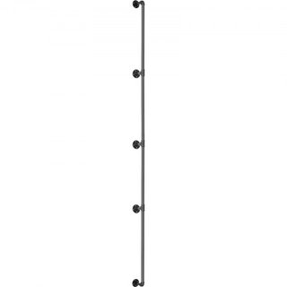 Corrimano a scala tubolare, corrimano a scala da 396,2 cm, corrimano in tubo di acciaio al carbonio con capacità di carico di 199,6 kg, corrimano in tubo industriale con staffa per montaggio a parete...