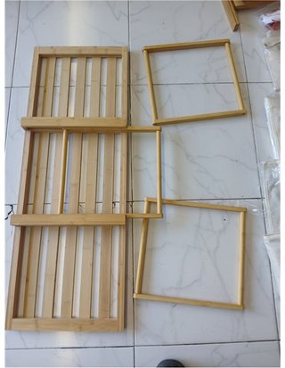 SONGMICS Cesto per Biancheria in Bambù - 3 Scomparti (150L) - con Mensola e Sacchetti Rimovibili - 94 x 33 x 78 cm - per Bagno