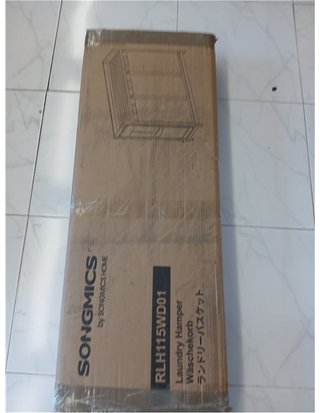 SONGMICS Cesto per Biancheria in Bambù - 3 Scomparti (150L) - con Mensola e Sacchetti Rimovibili - 94 x 33 x 78 cm - per Bagno