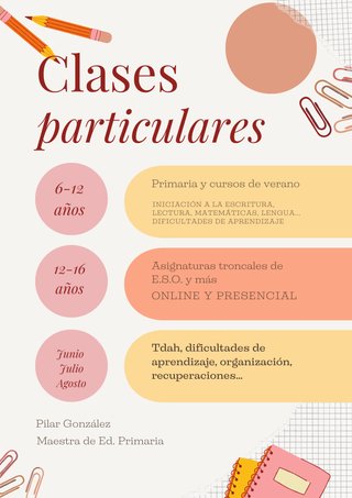 Clases de refuerzo verano TDAH Dificultades