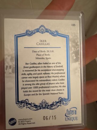 Tarjeta Iker Casillas The Greats 06/15