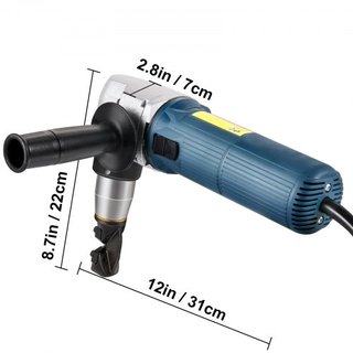 Nibbler Elettrico in Metallo 625W, Taglia Metallo, 1000RPM, Nibbler ad Alta Velocità, Lame Sostituibili, Custodia