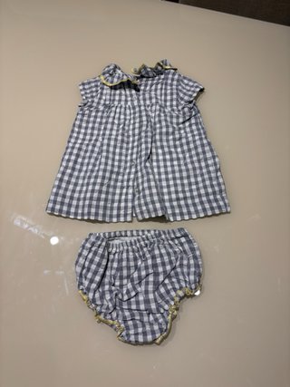 Conjunto Gocco Vestido y Braguita Bebé Cuadros