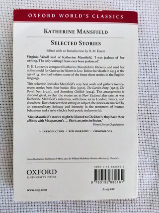 Libro Selected Stories Katherine Mansfield