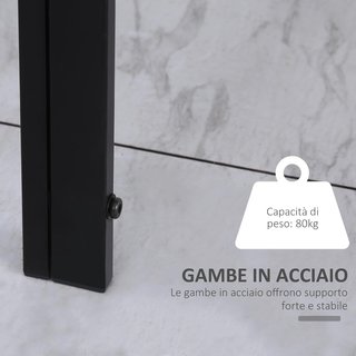 Mesa Rectangular Para 4 Personas para Cocina y Sala de Estar, Mesa Moderna de Metal y Vidrio Templado, 120X60X75 Cm, Negra