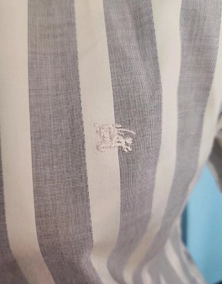 Camisa Burberry Rayas Gris Talla 42