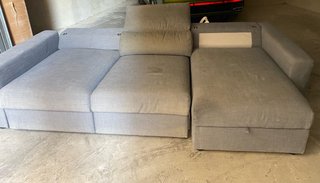 Sofá 3 plazas con chaise longue gris