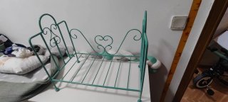 Cama atrezo fotos bebé verde