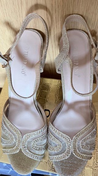 Zapatos de fiesta dorados y plateados