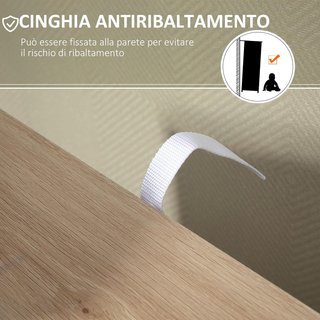 Mobile da Bagno con 4 Cassetti e Armadio a 2 Livelli, Mobile da Bagno Salvaspazio con Maniglie Ritagliate per Camera da Letto Soggiorno, 54X29X83 Cm, Colore Legno