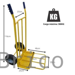 Carretilla Almacén Rueda Neumática Pala Abatible 300 Kg