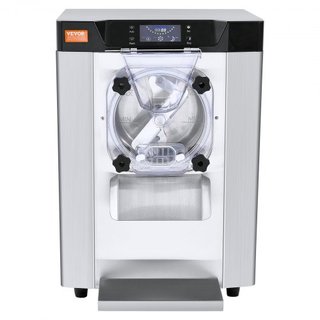 Máquina de Helados Comercial, Rendimiento de 12 L/H, Fabricante de Helados Duro de Sabor Único de Encimera de 1295W, Cilindro de Acero Inoxidable de 4.5L, Panel LED de Limpieza Automática Pre-enfr...