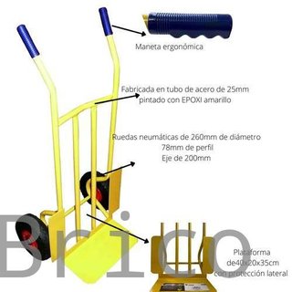 Carretilla Almacén Rueda Neumática 300 Kg