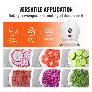 Cortadora de Verduras Eléctrica, Máquina de Cortar Comercial Ajustable de 0-0.5"/0-12mm de Grosor, Convertible a Manual, Máquina Cortadora de Alimentos de Acero Inoxidable, Gran Puerto de Alimenta...