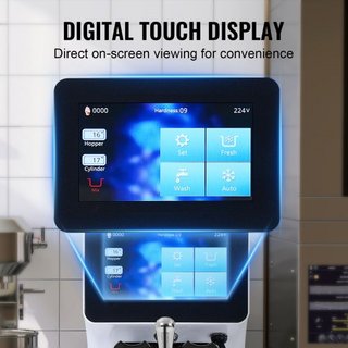 Máquina de Helados Comercial, Rendimiento de 10L/H, Fabricante de Helados Suaves de Sabor Único de Encimera de 900W, Tolva de 4L Cilindro de 1.6L, Pantalla Táctil Auto Limpieza Pre-enfriamiento, p...