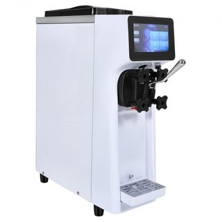 Máquina de Helados Comercial, Rendimiento de 10L/H, Fabricante de Helados Suaves de Sabor Único de Encimera de 900W, Tolva de 4L Cilindro de 1.6L, Pantalla Táctil Auto Limpieza Pre-enfriamiento, p...