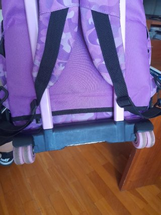 Mochila Totto con carro y estuche morado