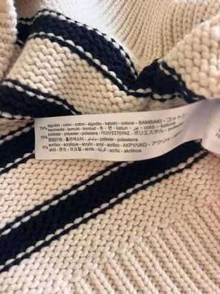 Jersey Zara Rayas Beige y Negro
