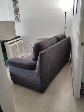 Sofá 3 plazas tela gris