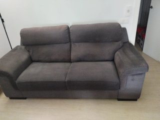 Sofá 3 plazas tela gris