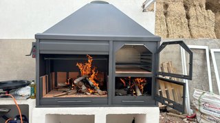 Barbacoa de obra acero