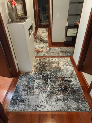 Mueble de entrada madera y cristal