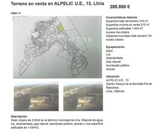 Terreno en venta en Casco Antiguo en Llíria