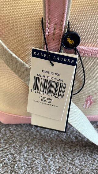 Bolso Tote Mini Loneta RL Beige/Rosa