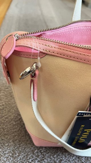 Bolso Tote Mini Loneta RL Beige/Rosa