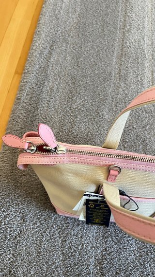 Bolso Tote Mini Loneta RL Beige/Rosa