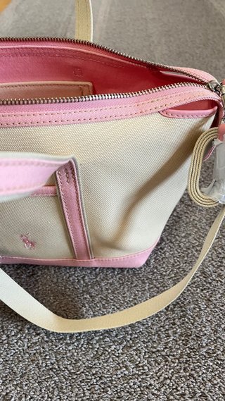 Bolso Tote Mini Loneta RL Beige/Rosa