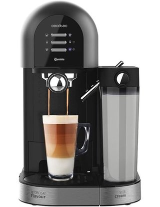 Cecotec Cafetera Semiautomática Power Instant-ccino 20 Chic Serie Nera. para café molido y en cápsulas - 20 Bares - Depósito de Le