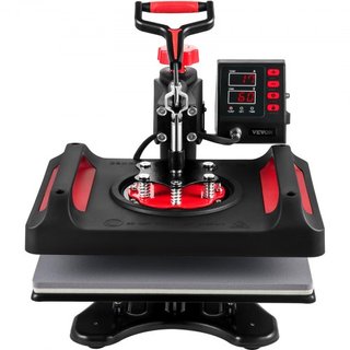 Máquina de Prensa de Calor 30.5x38.1 cm Rotación 360° Swing Away Prensa de Calor Roja 5 En 1 Máquina de Sublimación 1000W Máquina de Impresión de Camisetas 5 En 1 Calentamiento de Doble Tubo para ...