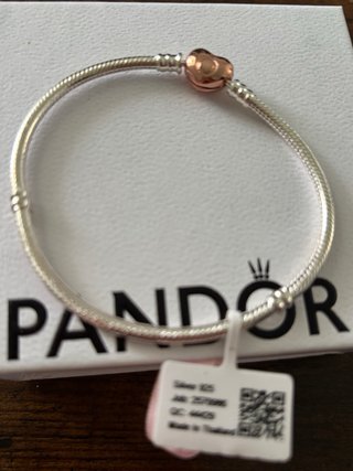 Pulsera Pandora 20cm Cierre Corazón Oro Rosa