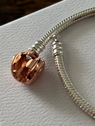 Pulsera Pandora 20cm Cierre Corazón Oro Rosa