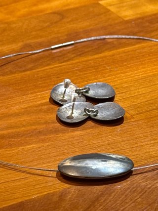 Conjunto collar y pendientes plata